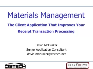 Materials Management The Client Application That Improves Your  Receipt Transaction Processing