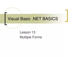 Visual Basic .NET BASICS