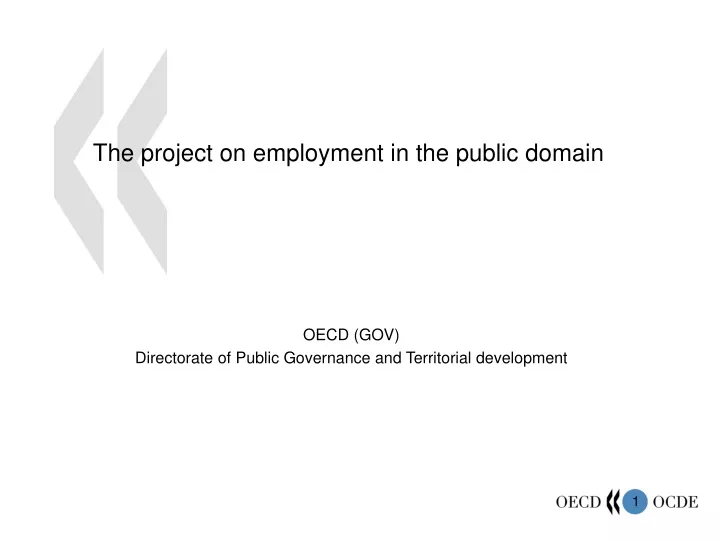 the project on employment in the public domain