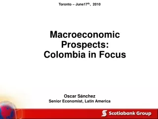 Oscar Sánchez Senior Economist, Latin America