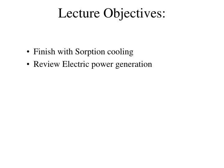 lecture objectives