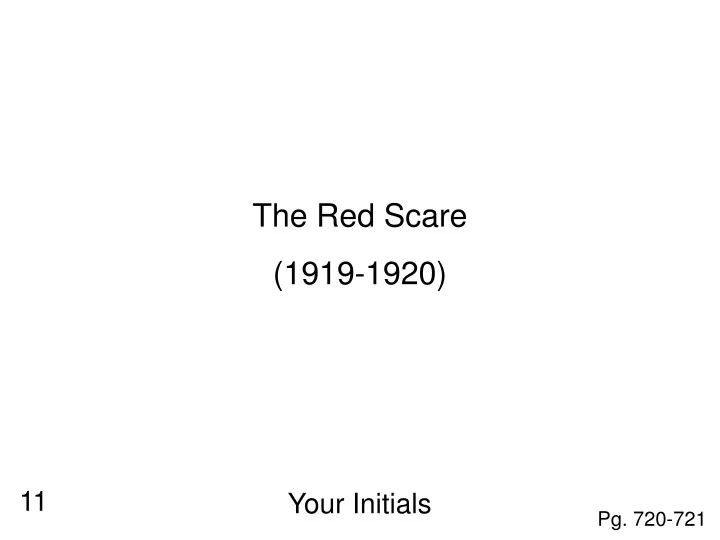the red scare 1919 1920