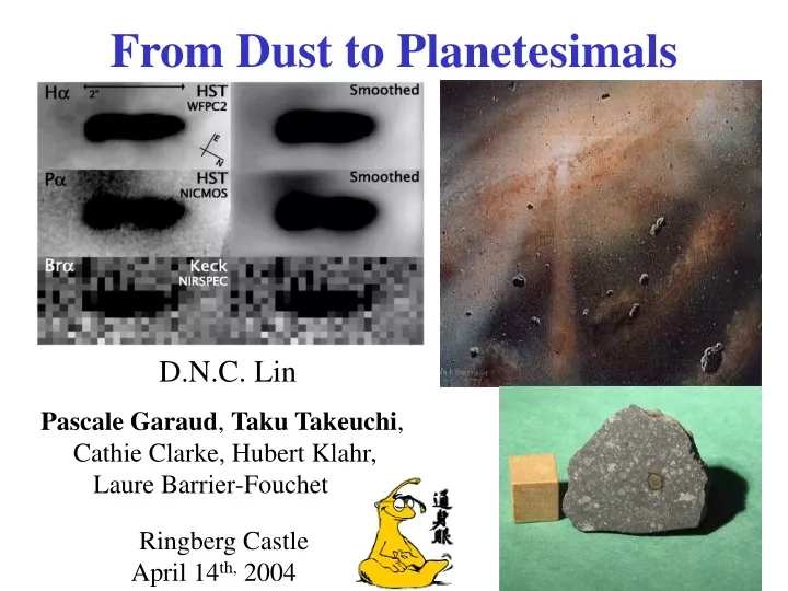 from dust to planetesimals