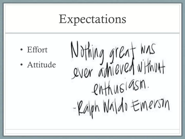 expectations