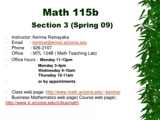 Math 115b Section 3 (Spring 09)