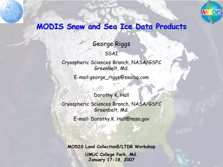 modis snow and sea ice data products
