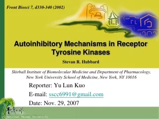 Autoinhibitory Mechanisms in Receptor Tyrosine  Kinases