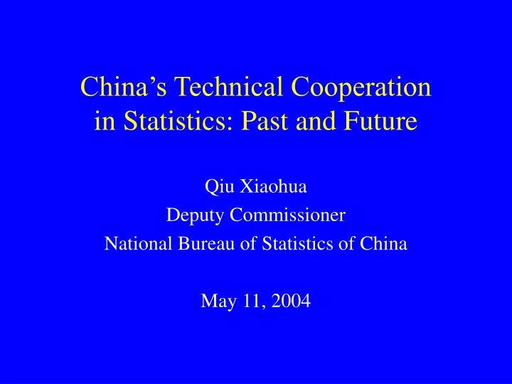 china s technical cooperation in statistics past and future