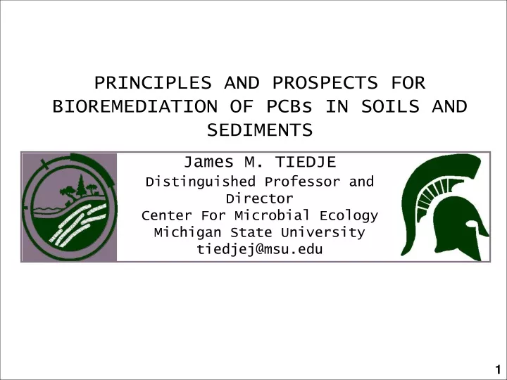 principles and prospects for bioremediation