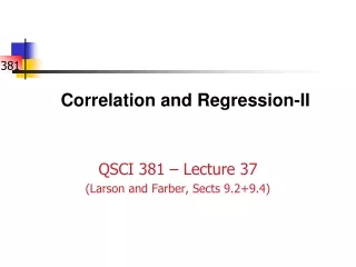 Correlation and Regression-II
