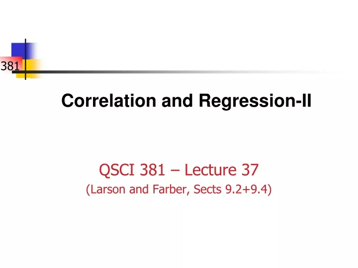 correlation and regression ii