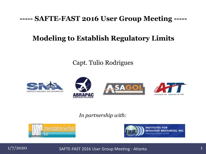 safte fast 2016 user group meeting modeling
