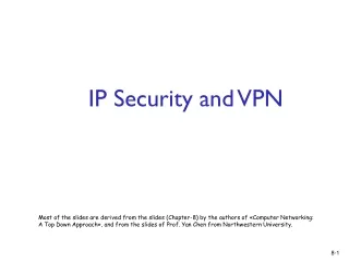 IP Security and  VPN