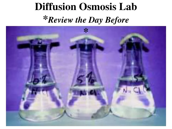 diffusion osmosis lab review the day before