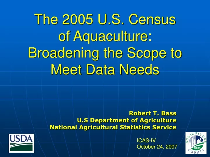 the 2005 u s census of aquaculture broadening the scope to meet data needs