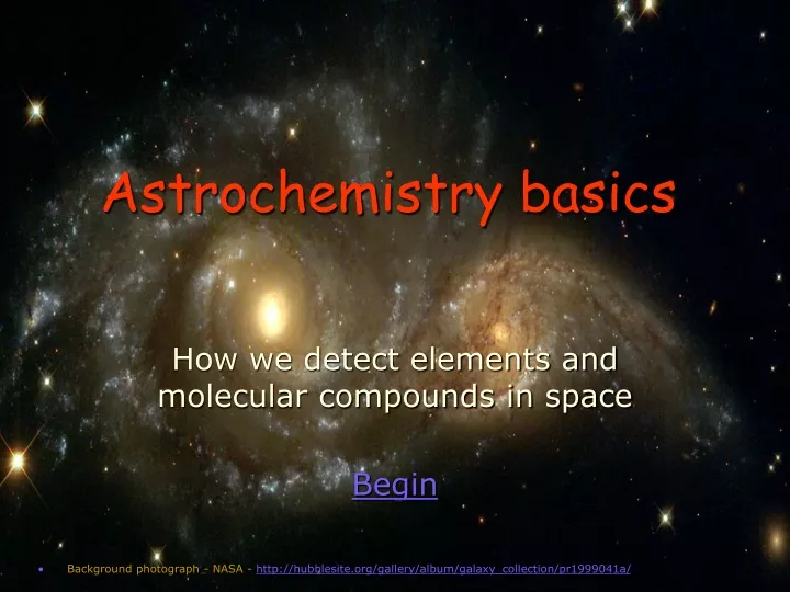 astrochemistry basics
