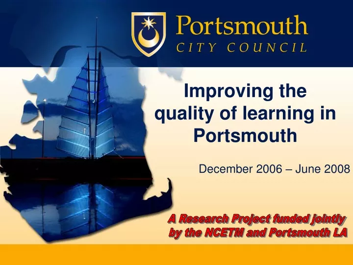 improving the quality of learning in portsmouth
