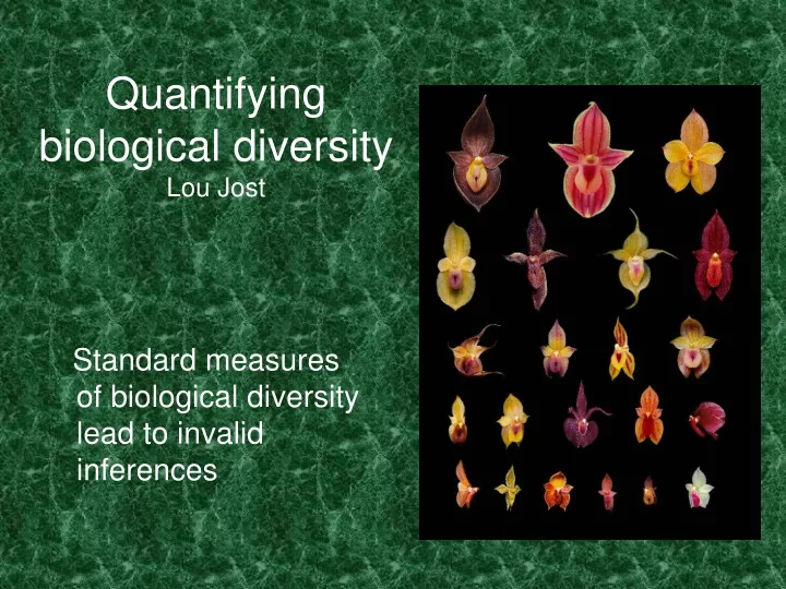 quantifying biological diversity lou jost