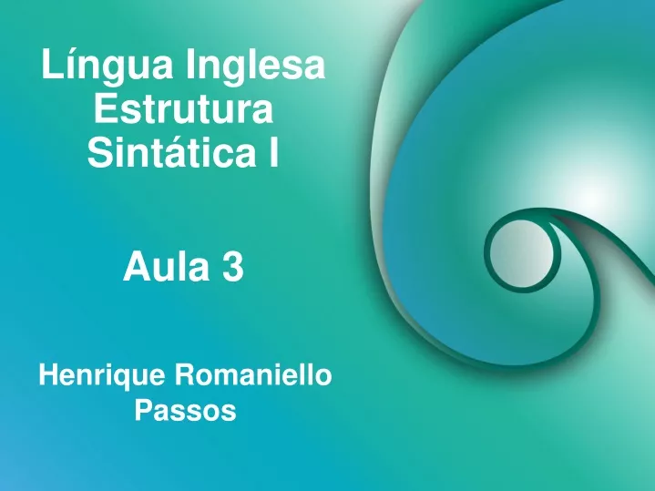 l ngua inglesa estrutura sint tica i