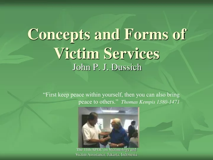 concepts and forms of victim services