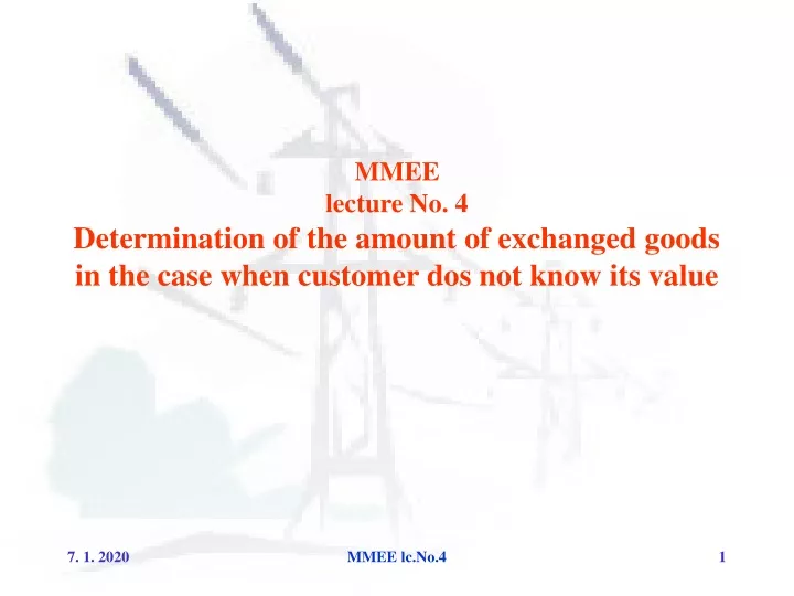 mmee lecture no 4 determination of the amount