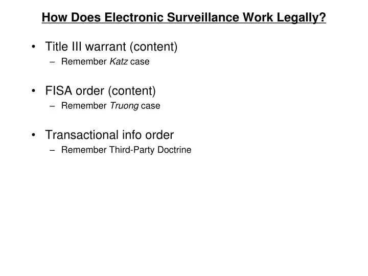 how does electronic surveillance work legally