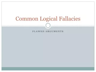 Common Logical Fallacies