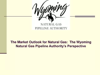 The Market Outlook for Natural Gas:  The Wyoming Natural Gas Pipeline Authority’s Perspective