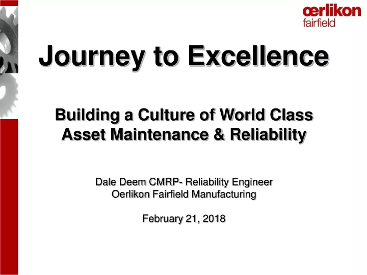 journey to excellence building a culture of world