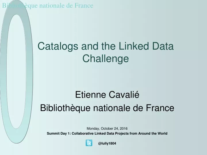 catalogs and the linked data challenge