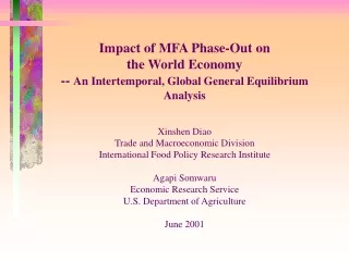 Impact of MFA Phase-Out on