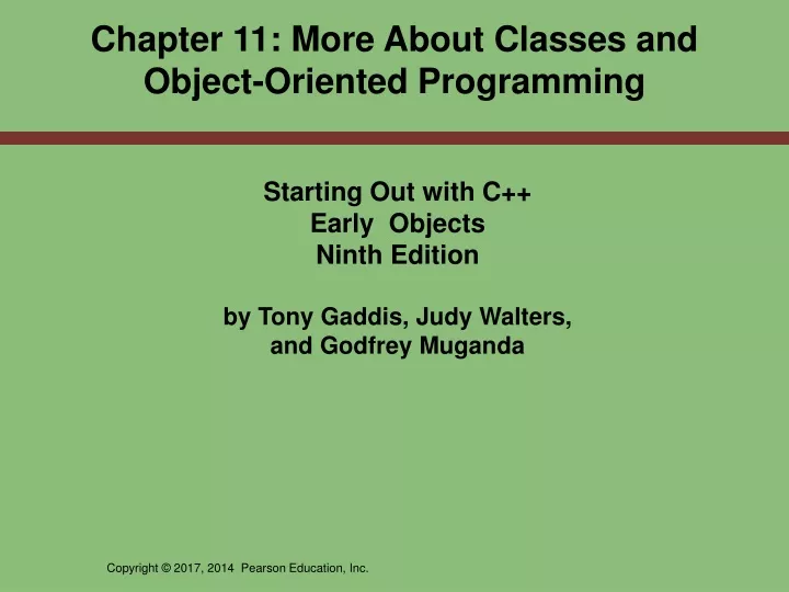 chapter 11 more about classes and object oriented