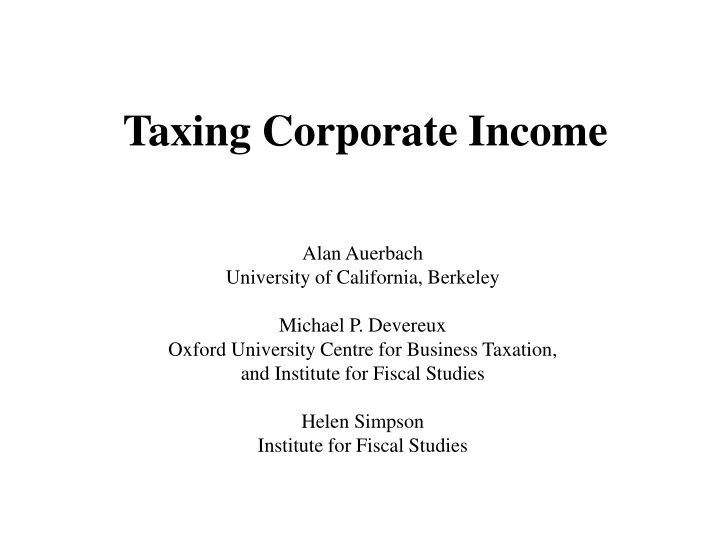 taxing corporate income