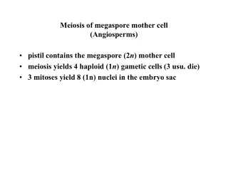 Meiosis of megaspore mother cell (Angiosperms)
