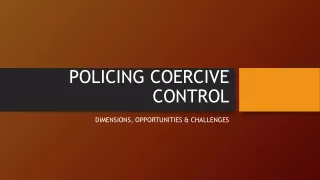 POLICING COERCIVE CONTROL