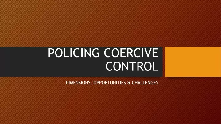 policing coercive control