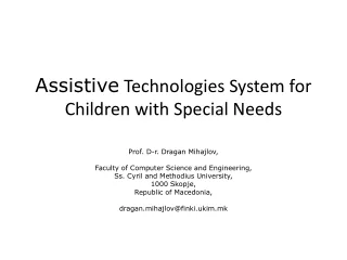 Assistive  Technologies System for Children with Special Needs