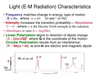 Light (E-M Radiation) Characteristics