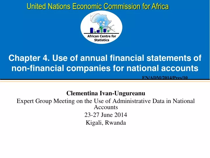chapter 4 use of annual financial statements of non financial companies for national accounts