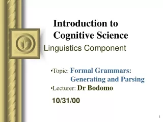 Introduction to  Cognitive Science