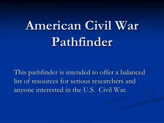 American Civil War Pathfinder