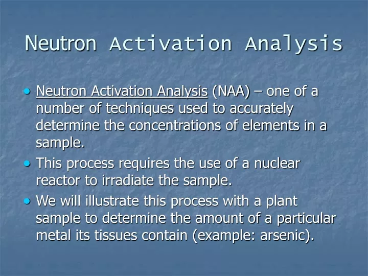 neutron activation analysis