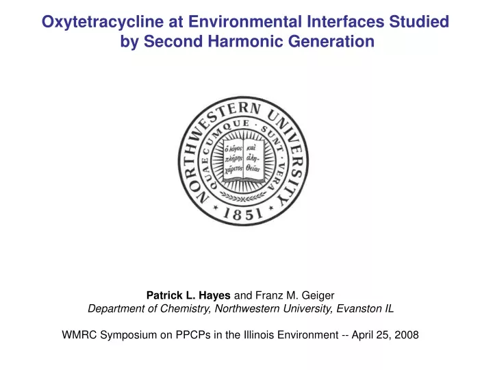 oxytetracycline at environmental interfaces