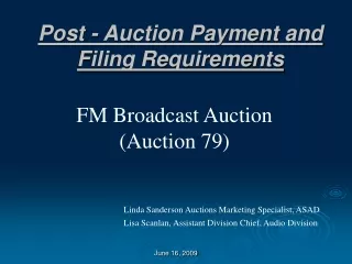 Post - Auction Payment and Filing Requirements