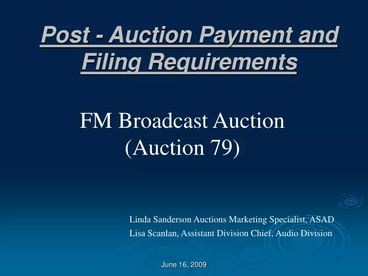 post auction payment and filing requirements