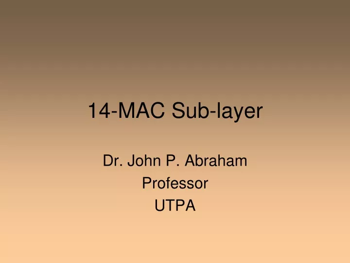 14 mac sub layer