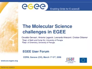 The Molecular Science challenges in EGEE