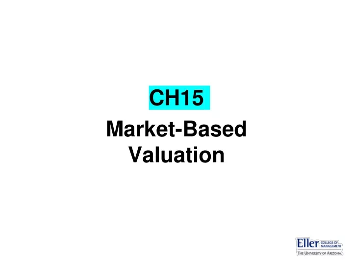ch15 market based valuation