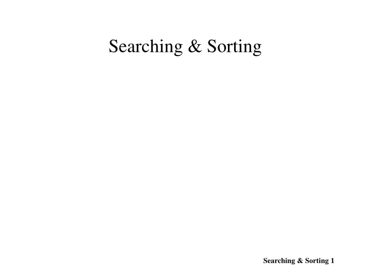 searching sorting