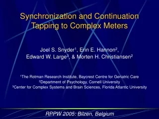 Synchronization and Continuation  Tapping to Complex Meters